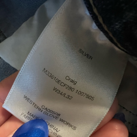 Silver Jeans Men's Craig BootCut Blue Jeans Size 34X32 - Picture 4 of 7